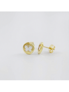 PENDIENTES ORO MARIPOSA NACAR                                         