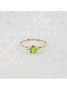 SORTIJA ORO PERIDOTO Y BTE 0.03 CT                                                                  