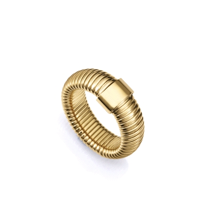 ANILLO ACERO IP DORADO TUBOGAS VICEROY                                                              