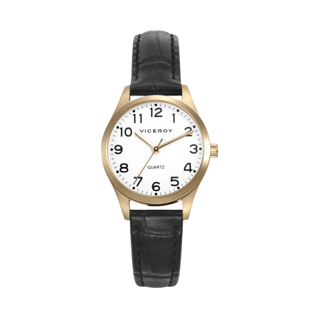 RELOJ ACERO IP DORADO CORREA VICEROY                                                                