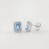PENDIENTES DIAMANTES 0.072 Y AGUA MARINA 1,65 CT                                                    