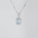 COLGANTE DIAMANTES 0.047CT Y AGUA MARINA 0.50CT                                                     