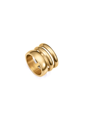 ANILLO ACERO IP DORADO ANCHO VICEROY                                                                