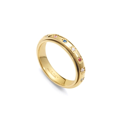 ANILLO ACERO IP DORADO CIRCONITAS VICEROY                                                           