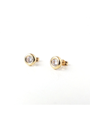 PENDIENTES ORO Y CIRCONITA 4 MM                                                                     
