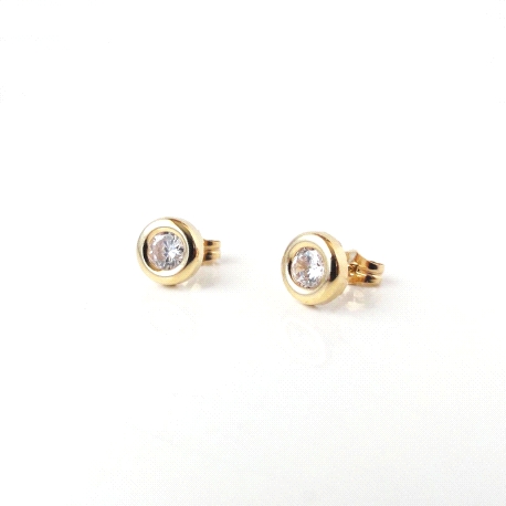 PENDIENTES ORO Y CIRCONITA 4 MM                                                                     