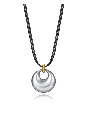 COLLAR ACERO PIEL NEGRA VICEROY                                                                     