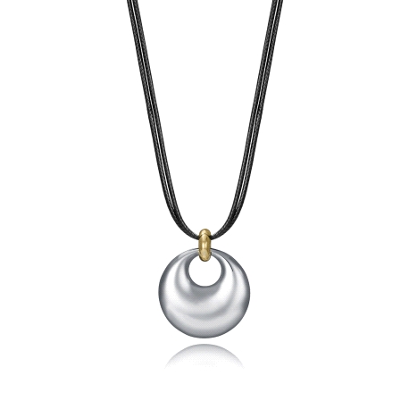 COLLAR ACERO PIEL NEGRA VICEROY                                                                     