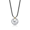 COLLAR ACERO PIEL NEGRA VICEROY                                                                     