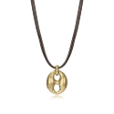COLLAR ACERO IP PIEL MARRON VICEROY
