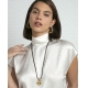 COLLAR ACERO IP PIEL MARRON VICEROY                                                                 