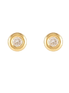 PENDIENTES ORO Y CIRCONITA 6 MM                                                                     