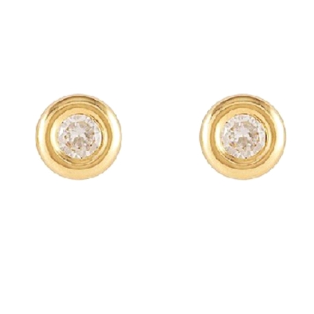 PENDIENTES ORO Y CIRCONITA 6 MM                                                                     
