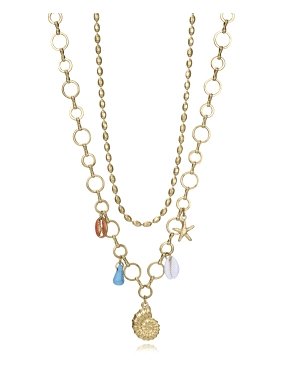 COLLAR ACERO IP DORADO CONCHA VICEROY                                                               