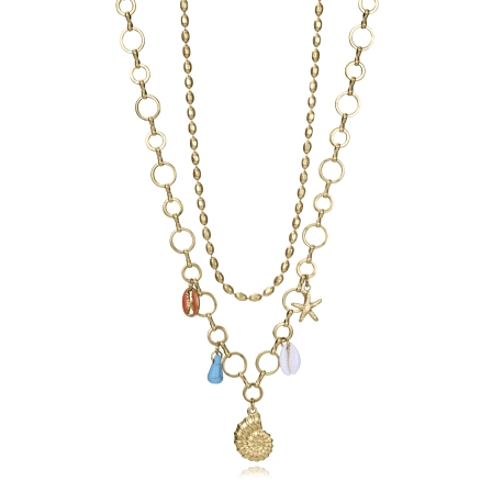 COLLAR ACERO IP DORADO CONCHA VICEROY                                                               