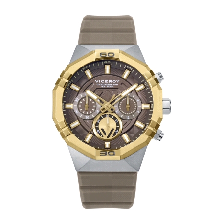 CRONO ACERO IP DORADO CORREA VICEROY                                                                