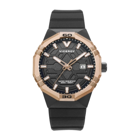 RELOJ ACERO IP NEGRO Y ROSA CORREA VICEROY                                                          
