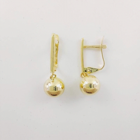 PENDIENTES ORO BOLA COLGANTE 7 MM                                                                   