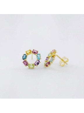 PENDIENTES ORO Y PIEDRAS SEMIPRECIOSAS                                                              
