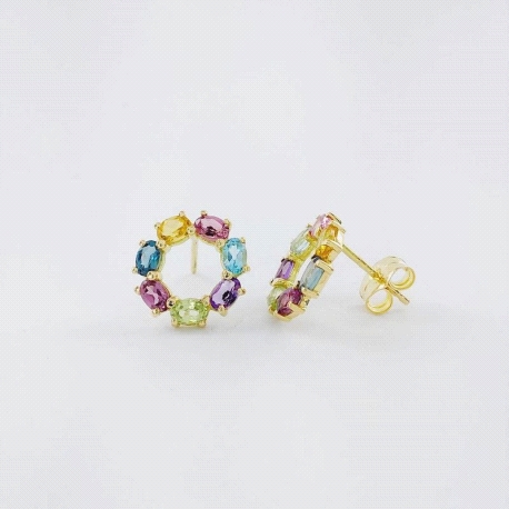PENDIENTES ORO Y PIEDRAS SEMIPRECIOSAS                                                              