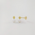 PENDIENTES ORO BOLA Y PERLA                                                                         