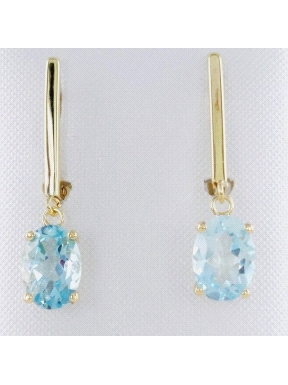 PENDIENTES ORO Y TOPACIO COLGANTE                                                                   