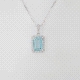 COLGANTE DIAMANTES 0.051 CT Y AGUA MARINA                                                           