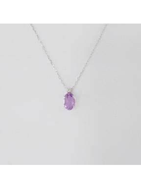 COLGANTE DIAMANTE 0.015 CT Y AMATISTA                                                               