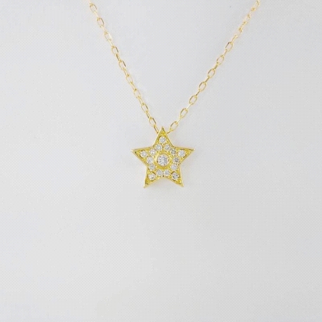 COLGANTE ESTRELLA CON DIAMANTES 0.07CT                                                              