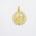 MEDALLA ORO VIRGEN NIÑA VIDRIERA 17 MM