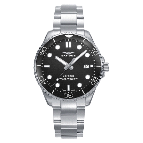 RELOJ ACERO Y CERAMICA BRAZALETE SANDOZ                                                             