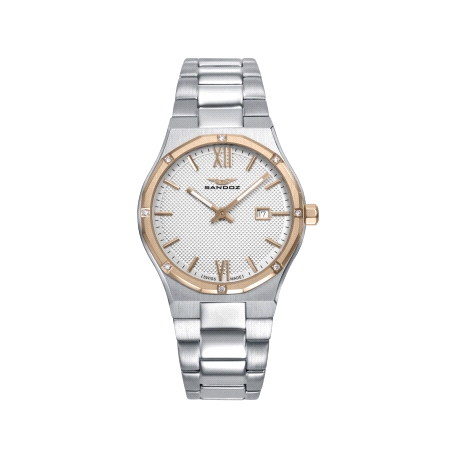 RELOJ ACERO IP Y DIAMANTES SANDOZ                                                                   