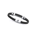 PULSERA ACERO PIEL Y SILICONA NEGRA VICEROY
