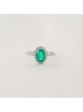 SORTIJA DIAMANTES 0.25QT Y ESMERALDA 0.54QT                                                         