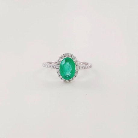 SORTIJA DIAMANTES 0.25QT Y ESMERALDA 0.54QT                                                         