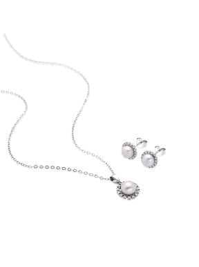 SET PENDIENTES Y COLLAR DUIL PLATA LUXENTER                                                         