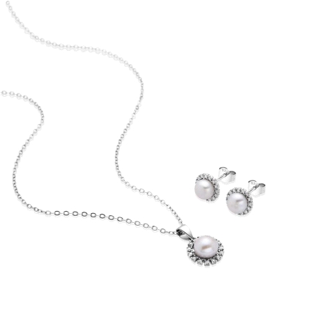 SET PENDIENTES Y COLLAR DUIL PLATA LUXENTER                                                         