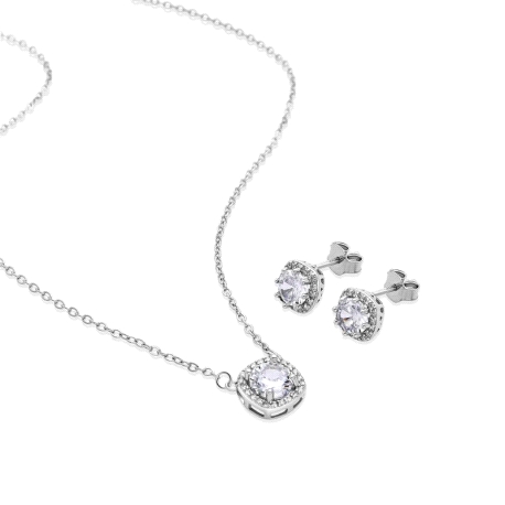 SET PENDIENTES Y COLLAR MIDFO PLATA LUXENTER                                                        