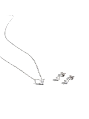 PENDIENTES BASICO Y COLLAR KEVAL DE PLATA LUXENTER                                                  