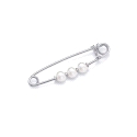IMPERDIBLE PLATA CON 3 PERLAS                                                                       