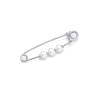 IMPERDIBLE PLATA CON 3 PERLAS                                                                       
