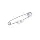 IMPERDIBLE PLATA CON 2 PERLAS                                                                       