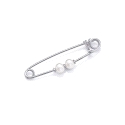 IMPERDIBLE PLATA CON 2 PERLAS                                                                       