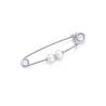 IMPERDIBLE PLATA CON 2 PERLAS                                                                       