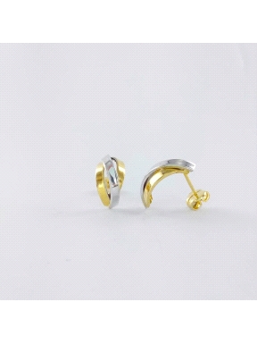 PENDIENTES ORO BICOLOR LISO                                                                         