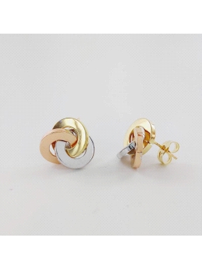 PENDIENTES ORO NUDO LISO TRICOLOR                                                                   