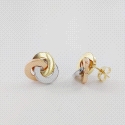 PENDIENTES ORO NUDO LISO TRICOLOR