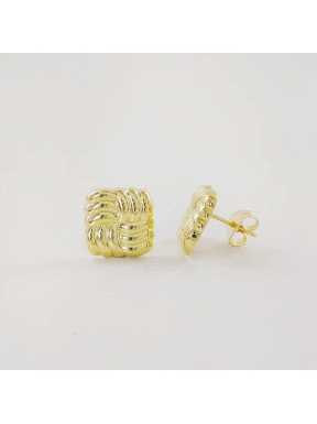 PENDIENTES ORO CUADRADO GALLONES                                                                    