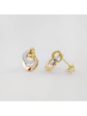 PENDIENTES ORO NUDO TRICOLOR                                                                        