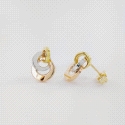 PENDIENTES ORO NUDO TRICOLOR